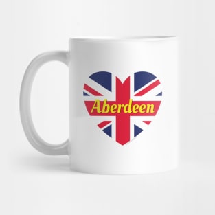 Aberdeen Scotland British Flag Heart Mug
